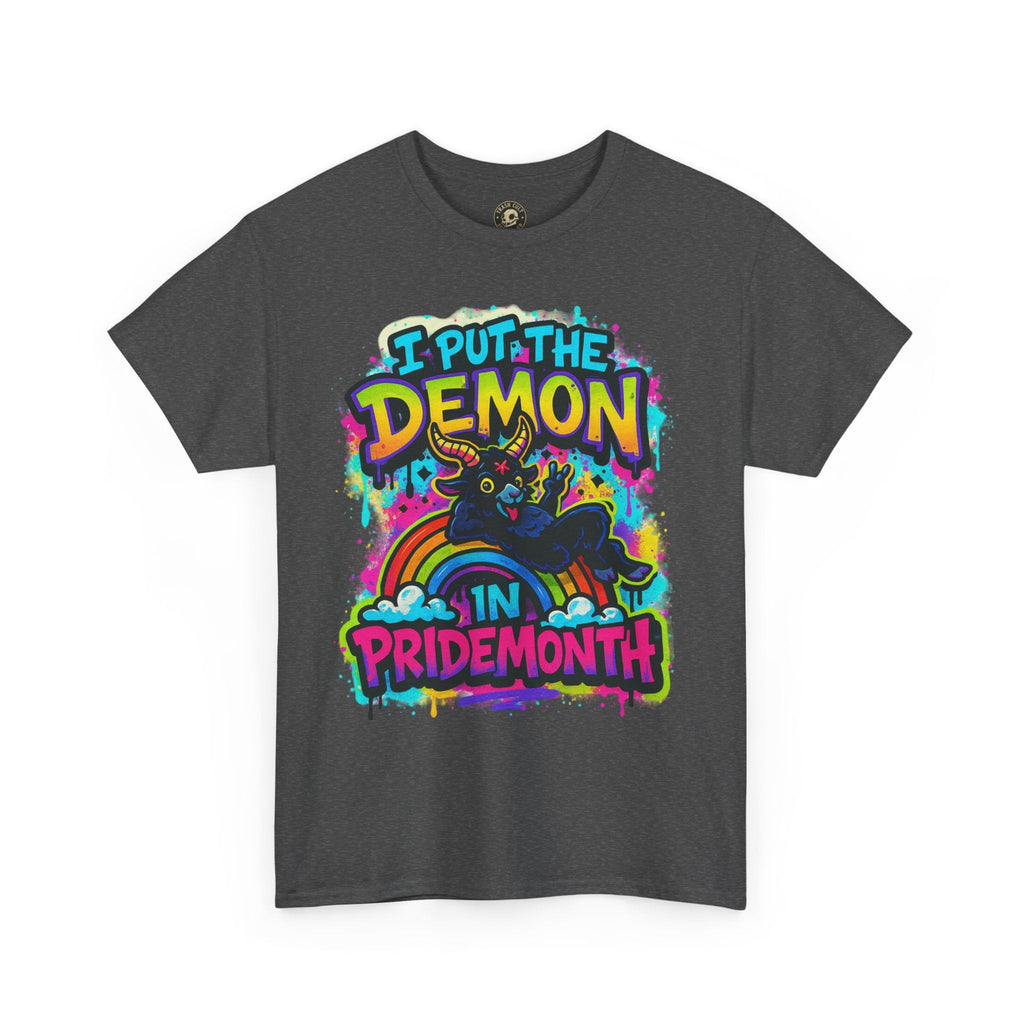 Pride Month Unisex Tee - I Put the Demon in Pride Month, LGBTQ+ Apparel, Rainbow Shirt, Festival Wear, Gift for Allies & Activists