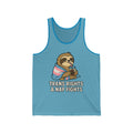 Trans Rights & Nap Fights – Cute Sloth Unisex Jersey Tank Top | LGBTQIA+ Pride Shirt