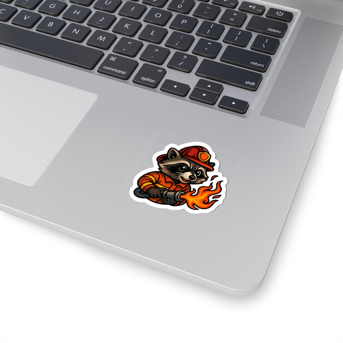 Cute Firefighter Raccoon Stickers | Fun Decals for Kids, Firefighter Gifts, Laptop Decor, Children's Room Decor