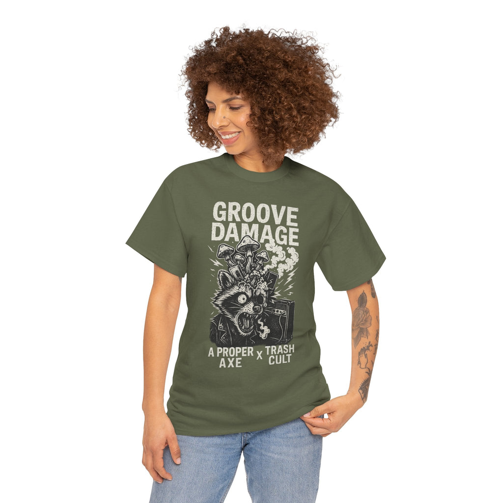 Groove Damage T-Shirt – A Proper Axe x Trash Cult Collab – Stoner Groove Punk Shirt