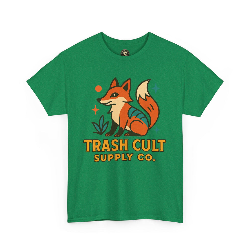 Trash Cult Fox Unisex Heavy Cotton Tee - Eco-Friendly Fashion Statement, Perfect for Nature Lovers, Casual Wear, Gifts, and Festivals