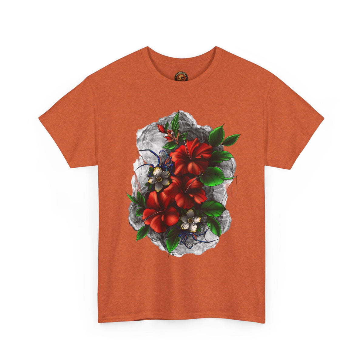 Crimson Bloom Tattoo T-Shirt – Lara Davenport x Trash Cult Supply Co. Collab (Gildan 5000)