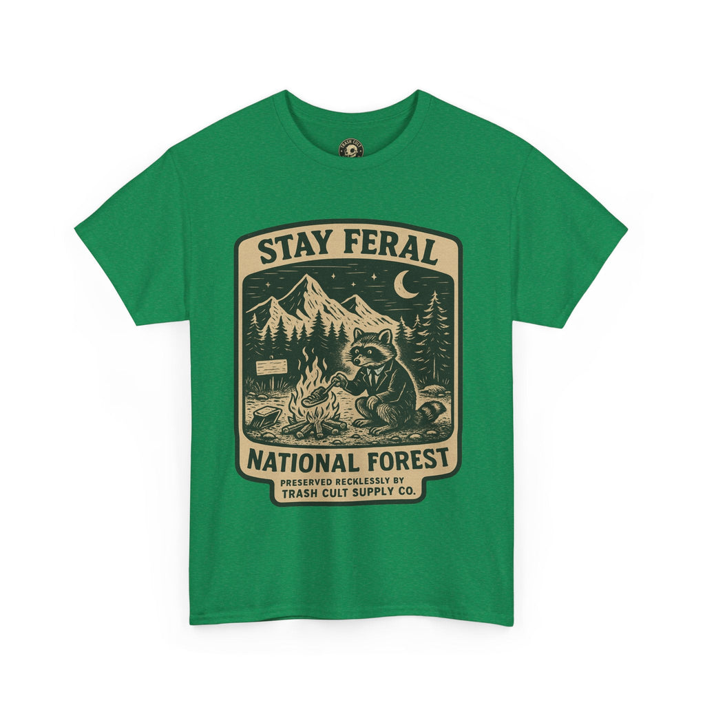 Stay Feral National Forest Shirt – Vintage Raccoon Camping Tee – Trash Cult Supply Co – Gildan 5000