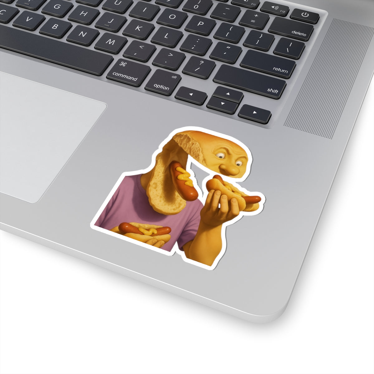 Hot Dog Head Sticker – AI-Generated, Human-Regretted, Perfect for Laptops and Lobotomies
