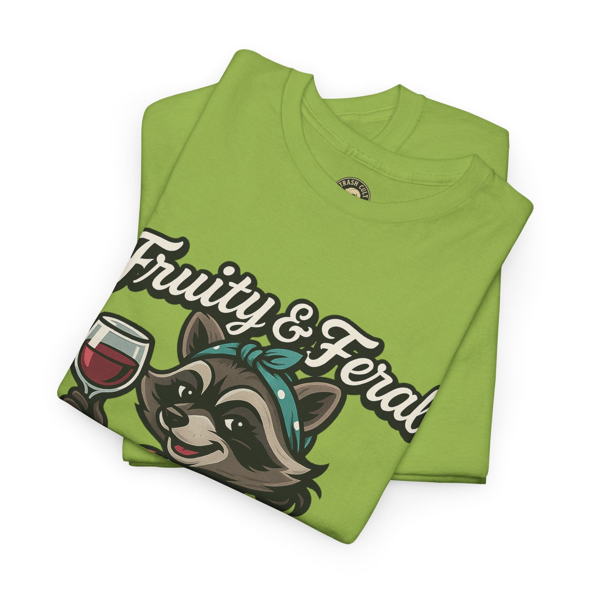 Fruity & Feral Raccoon Housewife Tee – Trash Cult Supply Co. on Gildan 5000