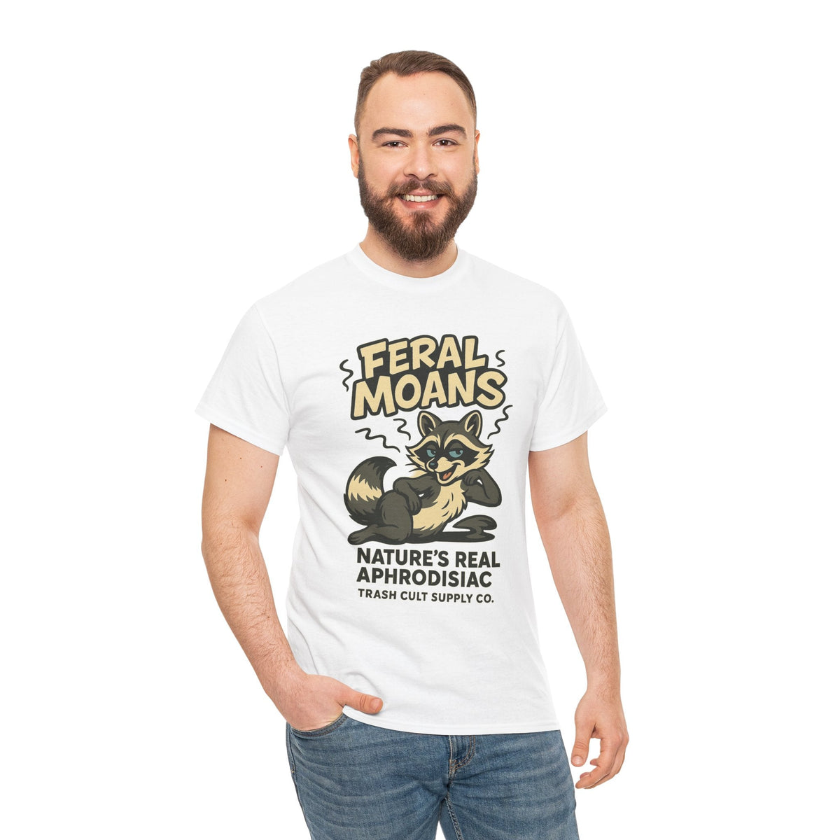 Feral Moans Unisex Heavy Cotton Tee, Funny Graphic Tee, Animal Lover Shirt, Casual Wear, Gift for Nature Enthusiasts