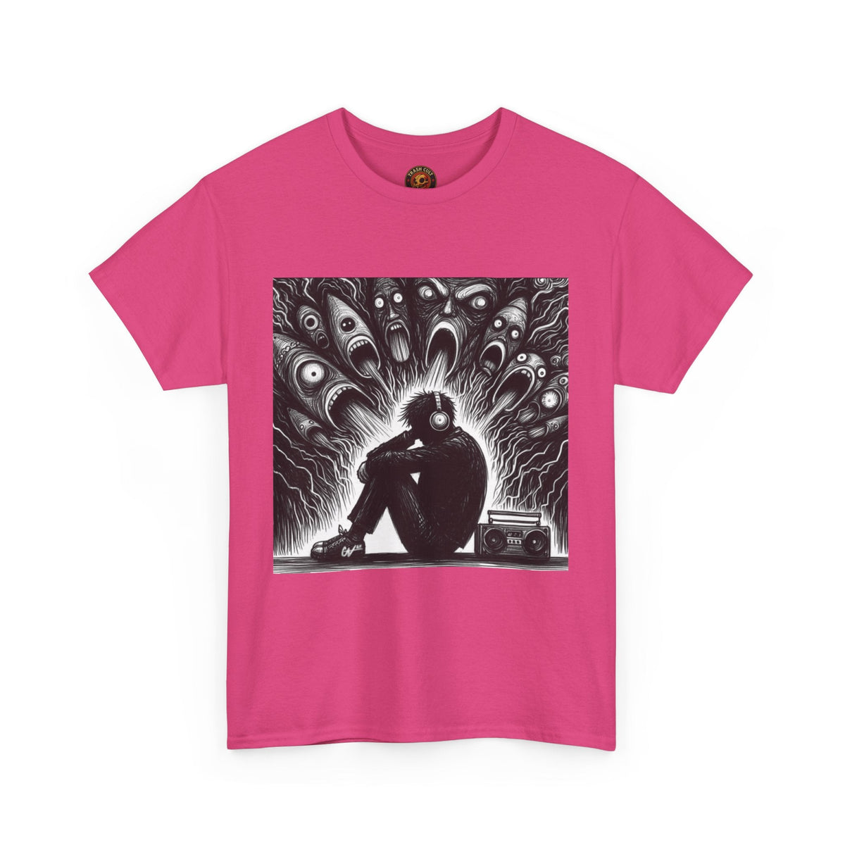 Xian Allen x Trash Cult Shirt – “Turn It Up Louder” | Screaming Chaos Headphones Tee