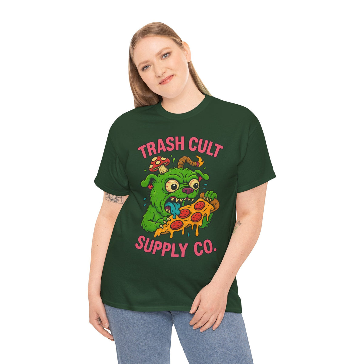 Feral Pizza Monster Shirt – Trash Cult Supply Co | Gildan 5000 Graphic Tee