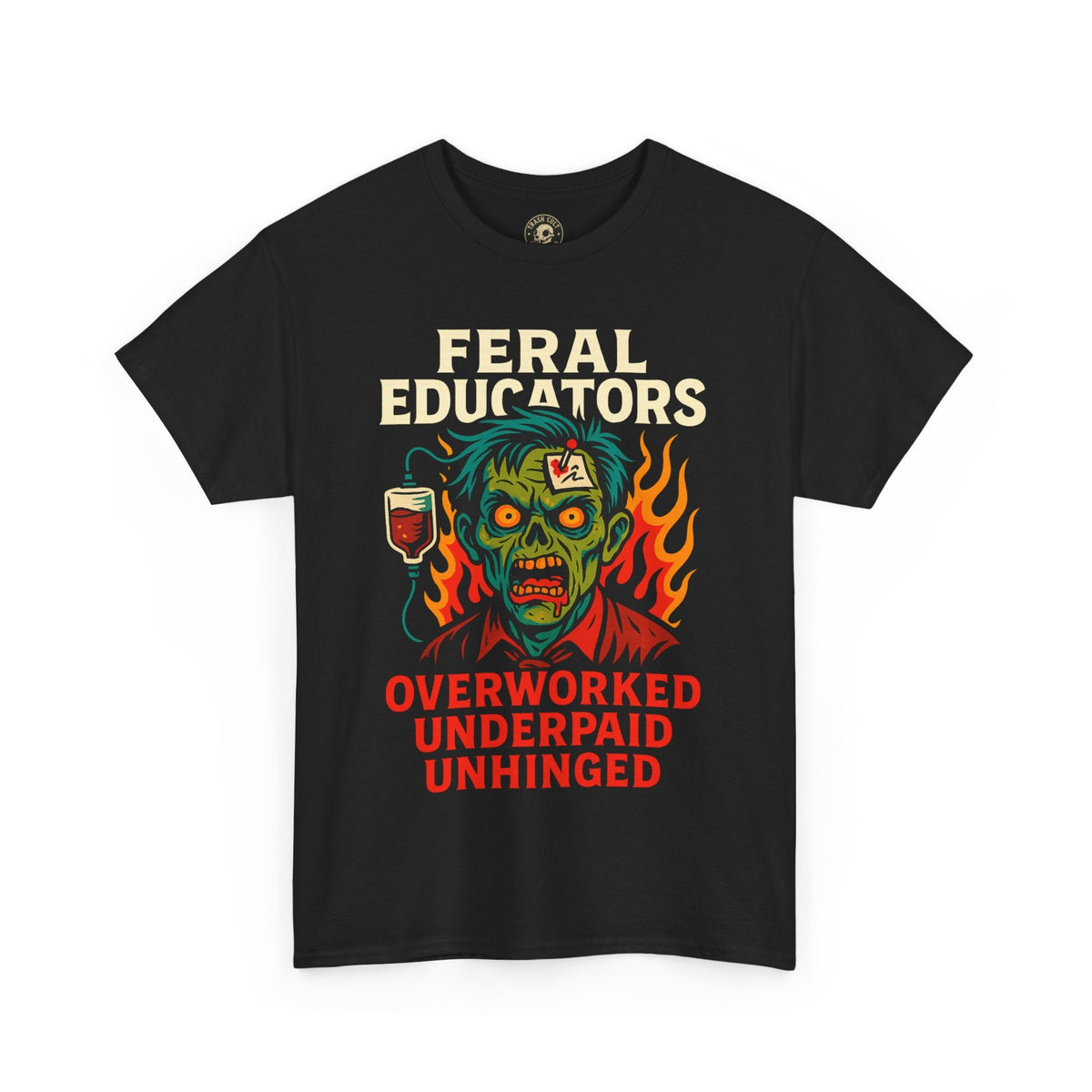 Feral Educators Zombie Tee | Unisex Heavy Cotton Shirt for Teachers | Funny Gift for Educators, Halloween Costume, Teacher Appreciation