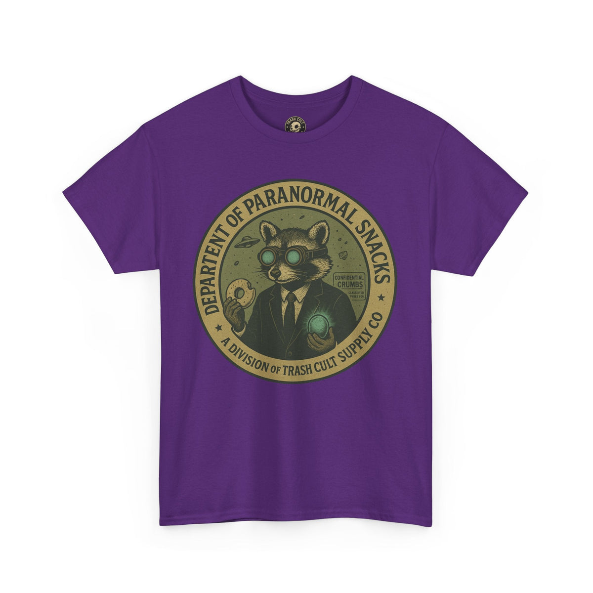 Department of Paranormal Snacks Shirt – Trash Cult Supply Co – Vintage Cryptid Division Tee – Gildan 5000
