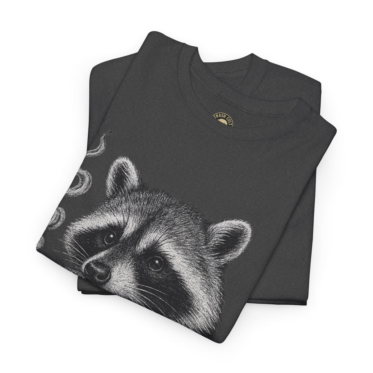 Monochrome Raccoon Cigar Shirt – Trash Cult Supply Co. | Gildan 5000 Tee