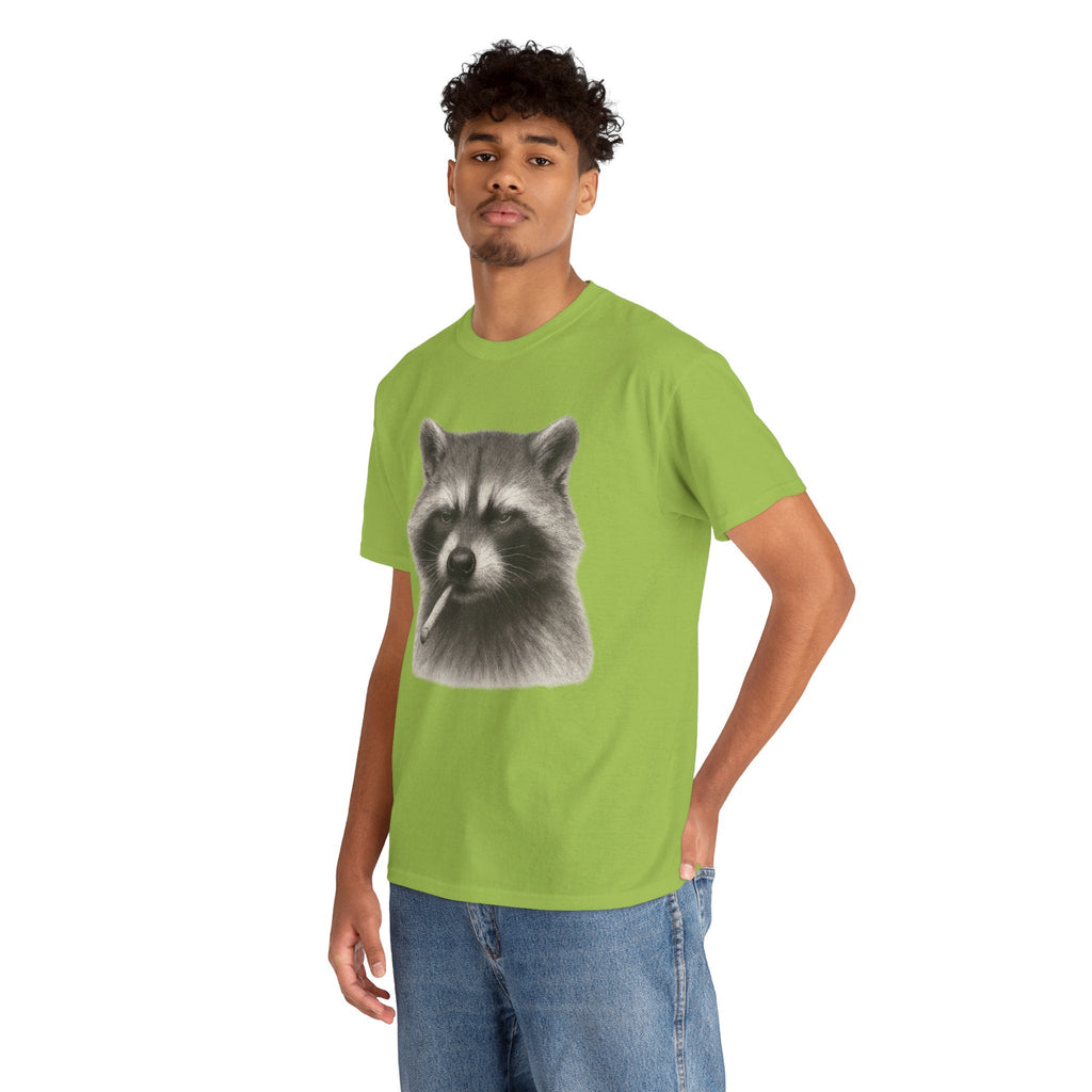 Dirty Harry Raccoon Halftone Shirt – Soft Grit Aesthetic, Smoking Trash Panda Graphic Tee