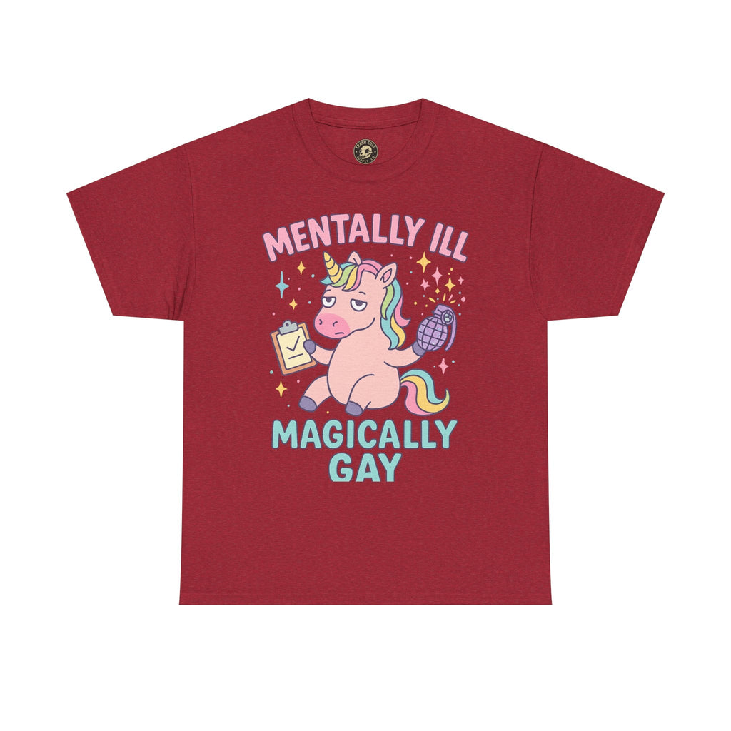 Mentally Ill, Magically Gay Unicorn Shirt – Funny Pastel Pride Tee