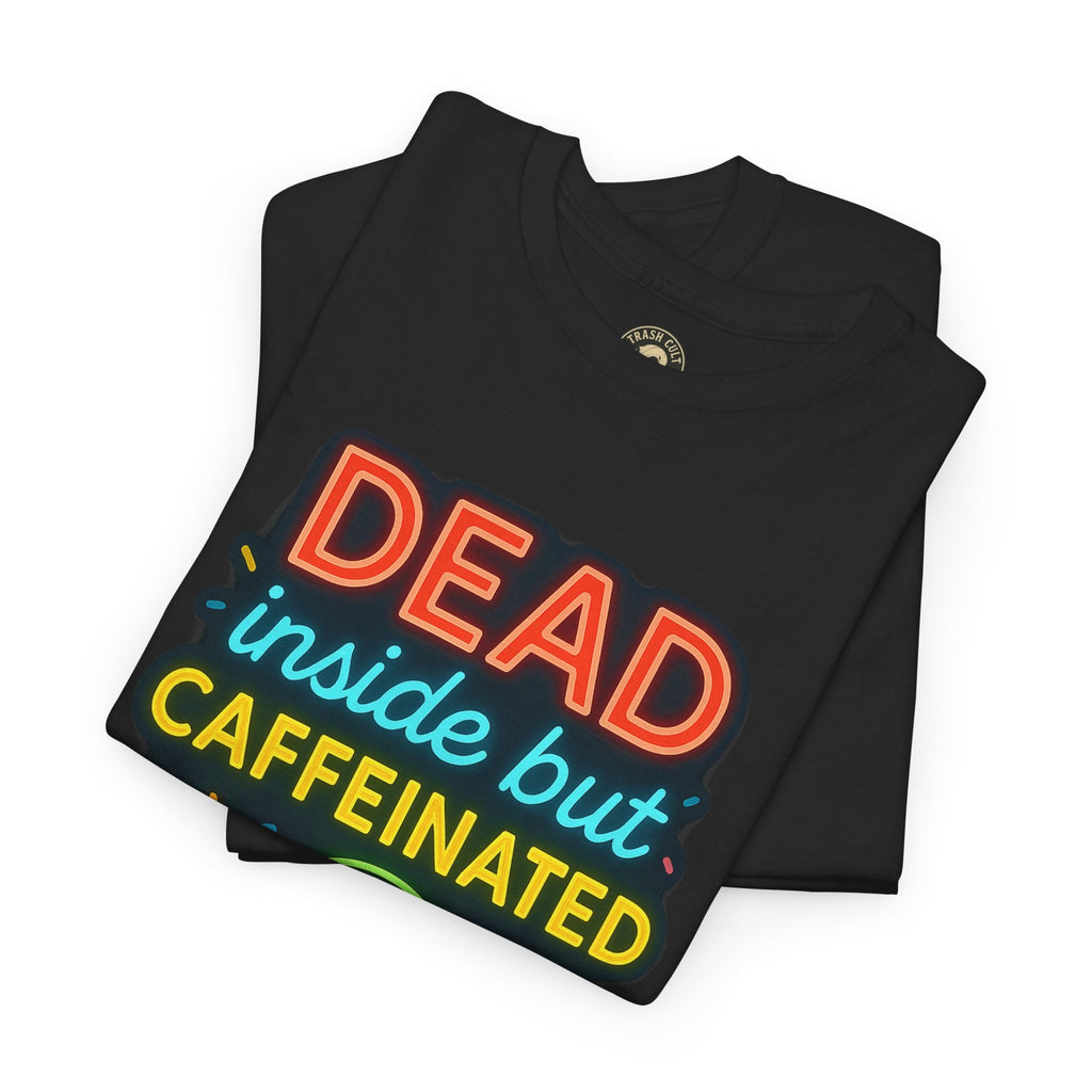 Unisex Skeleton Tee, Dead Inside But Caffeinated Shirt, Funny Graphic Tee, Halloween Gift, Coffee Lover Shirt, Quirky Humor Top