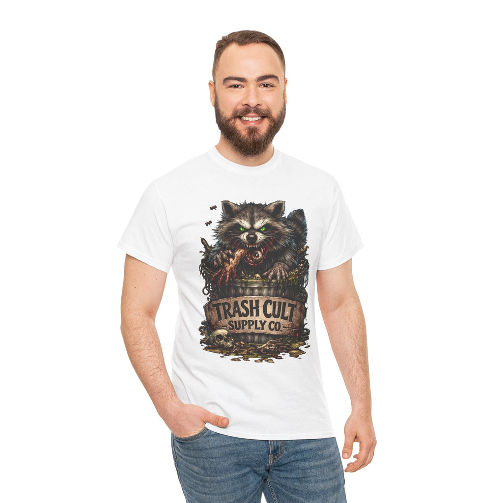 Raccoon 'Trash Cult Supply Co.' Graphic Tee — Vintage Grunge Animal Streetwear