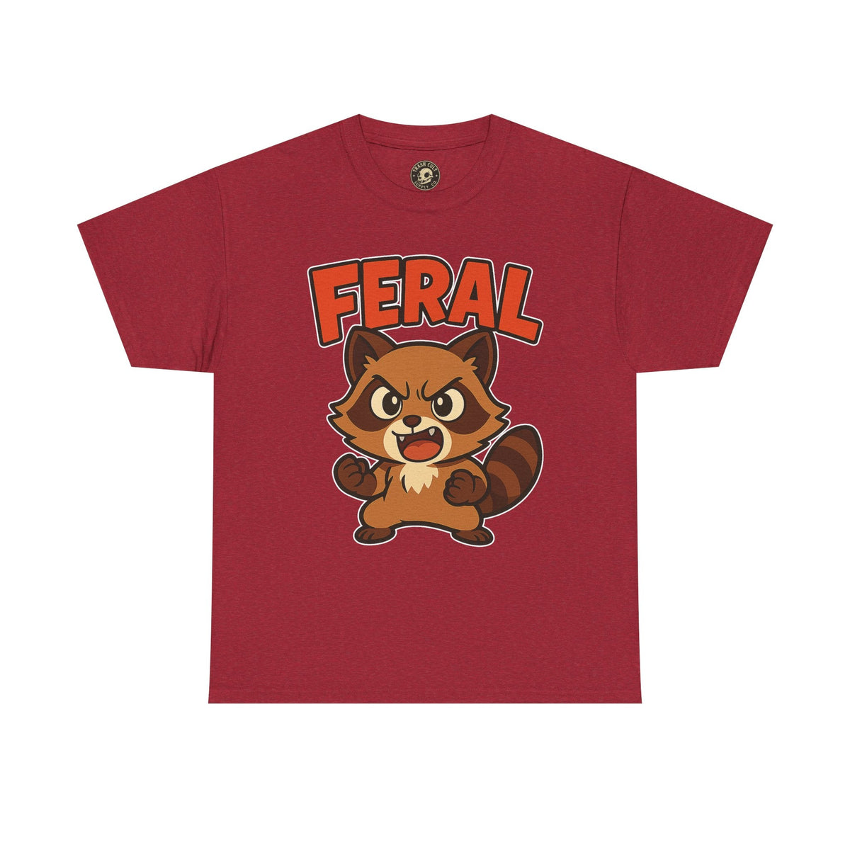 Feral Cartoon Tee - Unisex Heavy Cotton Shirt, Cute Graphic, Animal Lovers Gift, Casual Wear, Fun T-Shirt for Kids & Adults