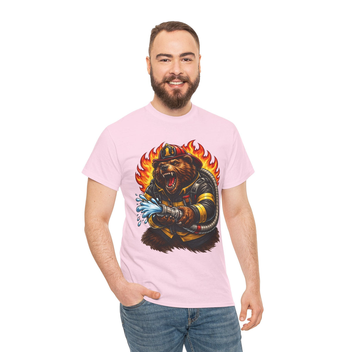 Firefighter Bear T-Shirt – Brave Fireman Graphic Tee