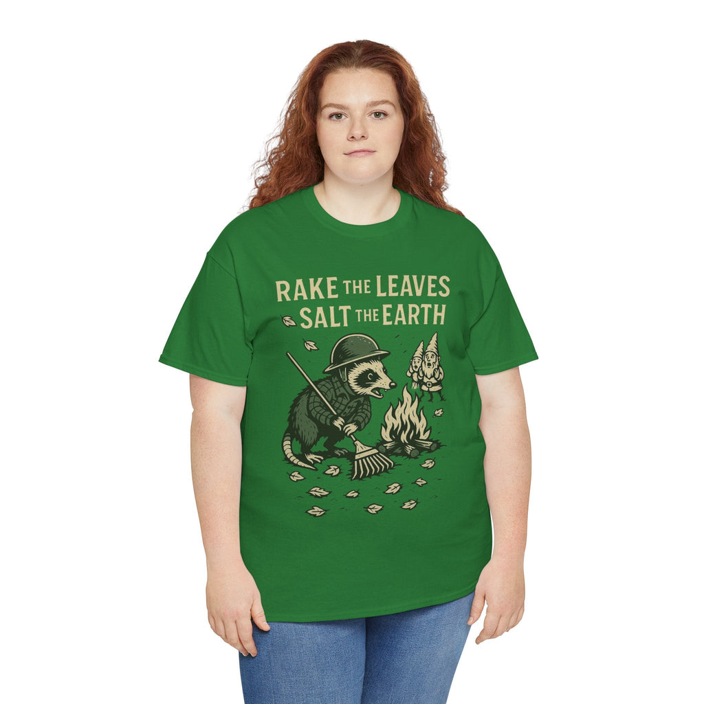 Rake the Leaves Salt the Earth Shirt – Possum Yard Warfare Tee – Fall of Humanity Collection – Trash Cult Supply Co.