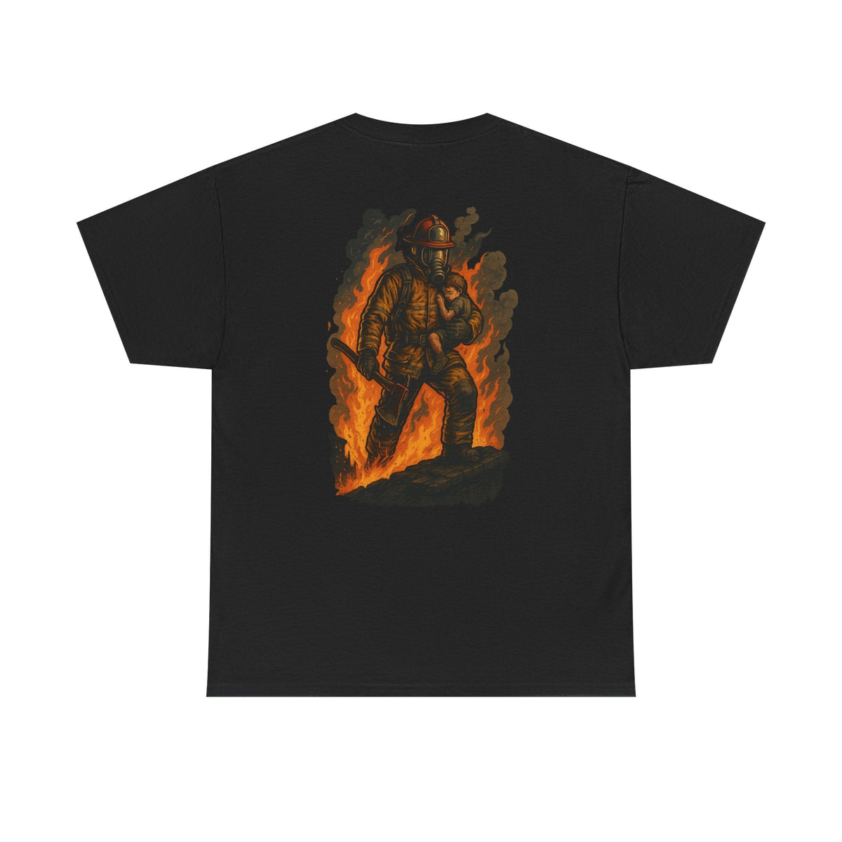 Firefighter Tribute T-Shirt - Bold Design, Heroic Spirit, Unisex Shirt, Gift for Firefighters, Fire Safety Awareness