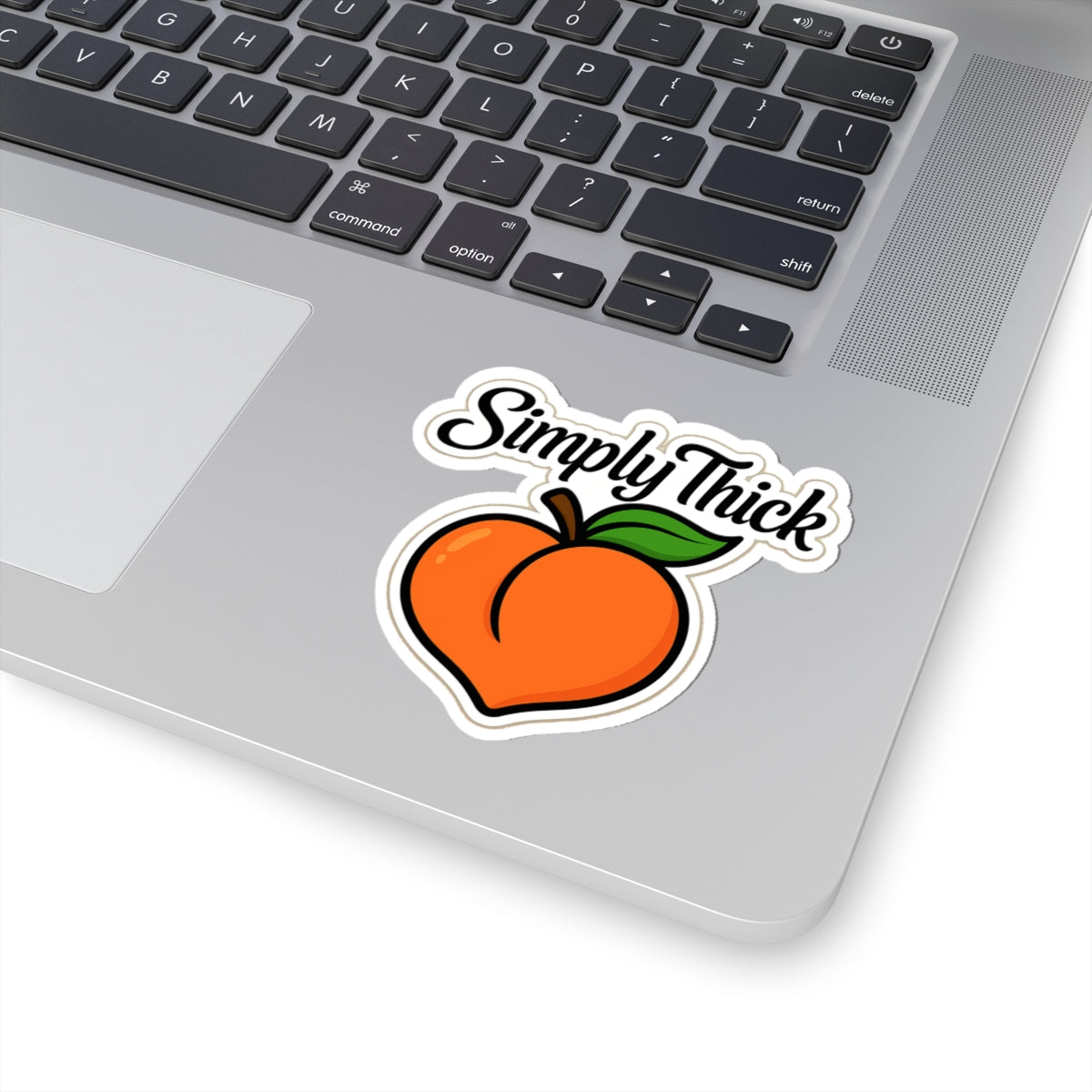 Simply Thick Peach Kiss-Cut Stickers - Fun and Whimsical Decor for Laptops, Water Bottles, Journals, Gifts, and More