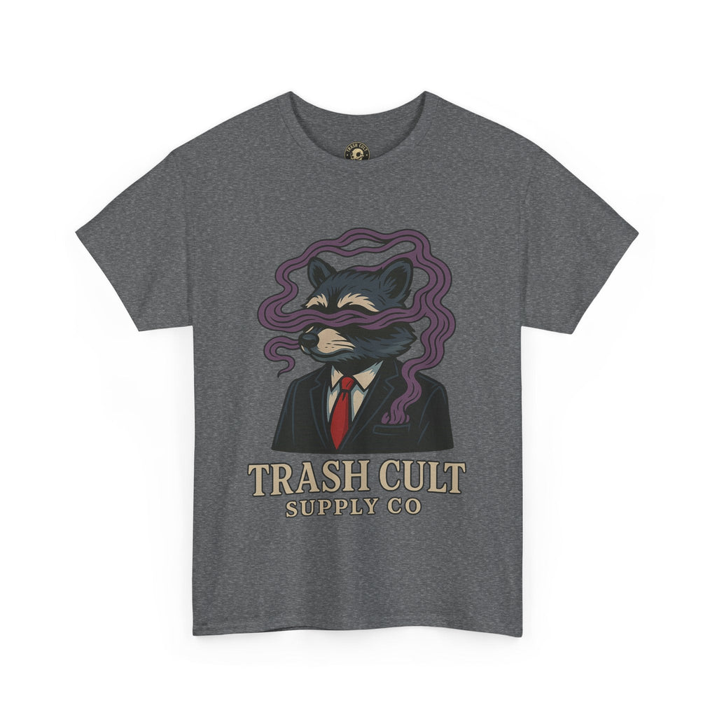 Suited Raccoon Smoke Design – Trash Cult Supply Co | Bold Graffiti Tattoo Tee