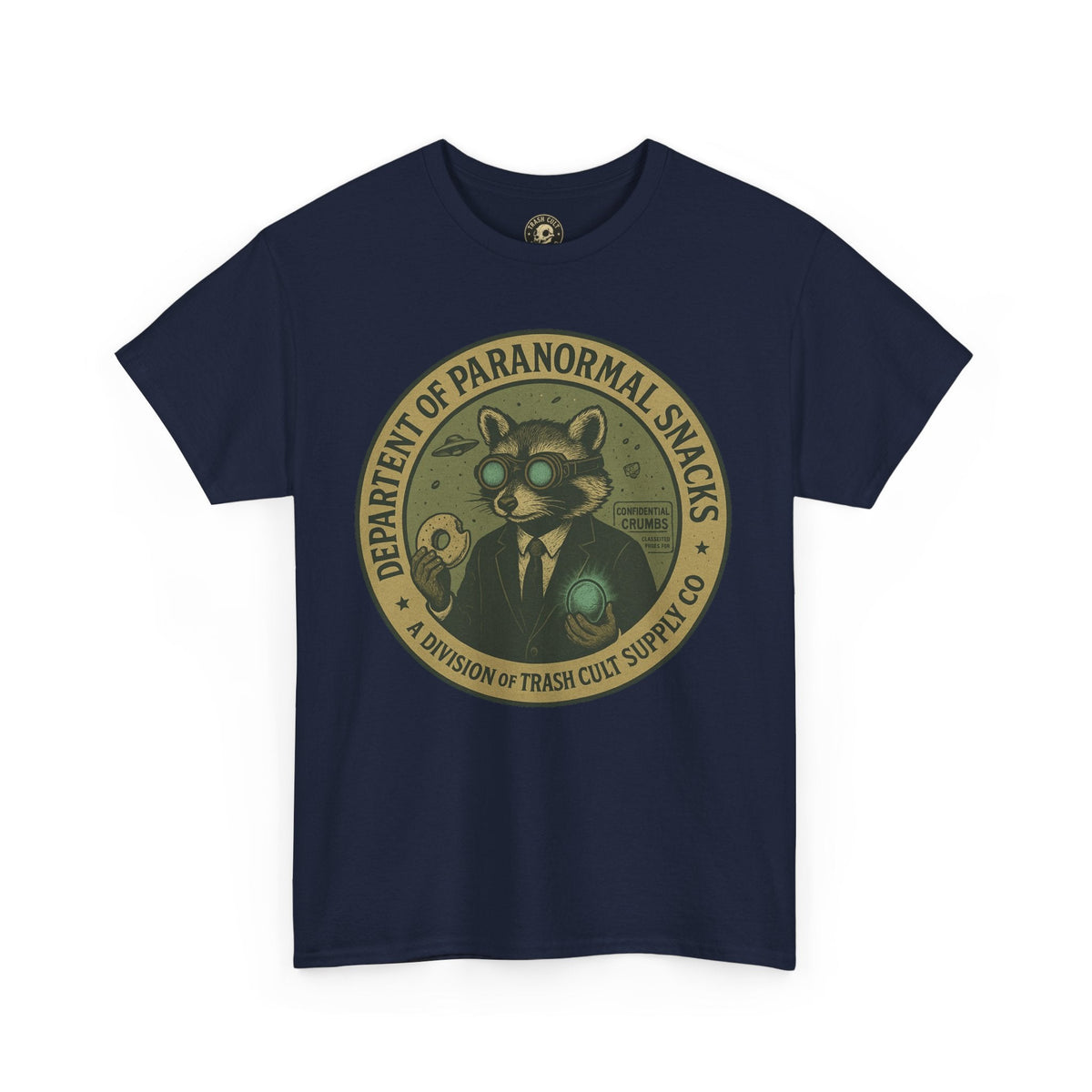 Department of Paranormal Snacks Shirt – Trash Cult Supply Co – Vintage Cryptid Division Tee – Gildan 5000