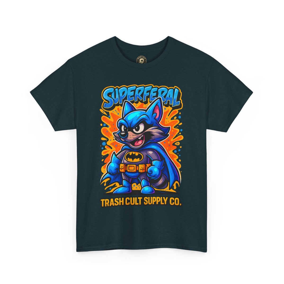 SuperFeral Raccoon Graffiti Shirt – Bold New School Superhero Streetwear | Trash Cult Supply Co