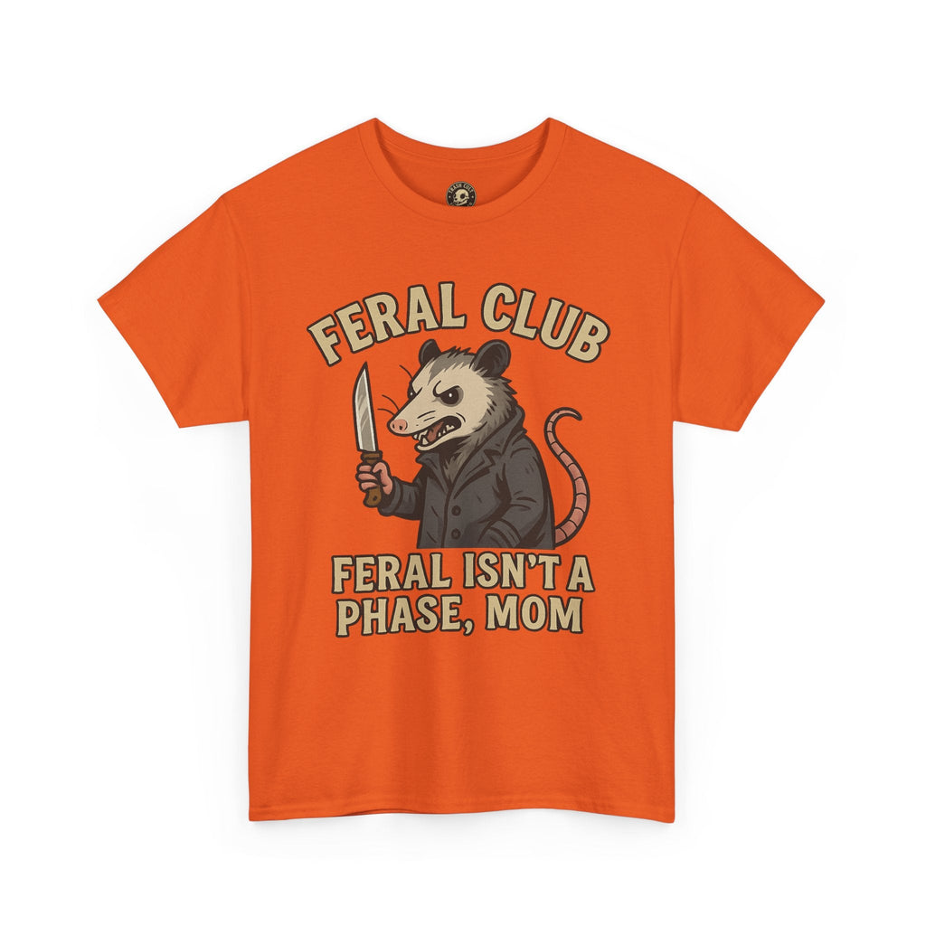 Feral Club Tee - Unisex Heavy Cotton Shirt, Funny Graphic T-Shirt, Gift for Mom, Casual Wear, Easygoing Lifestyle