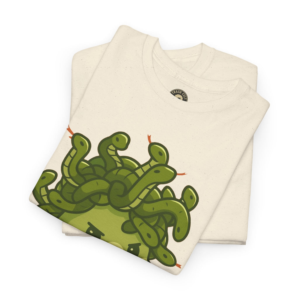 Meow-dusa Funny Cat Medusa T-Shirt – Gildan 5000 Heavy Cotton Tee