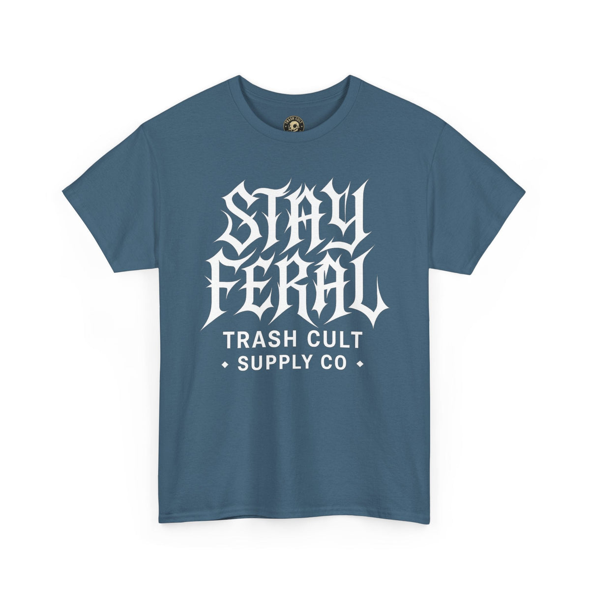 Unisex Heavy Cotton Tee - Stay Feral Graphic Tee, Streetwear Shirt, Gift for Wild Spirits, Eco-Friendly Casualwear, Summer Fashion