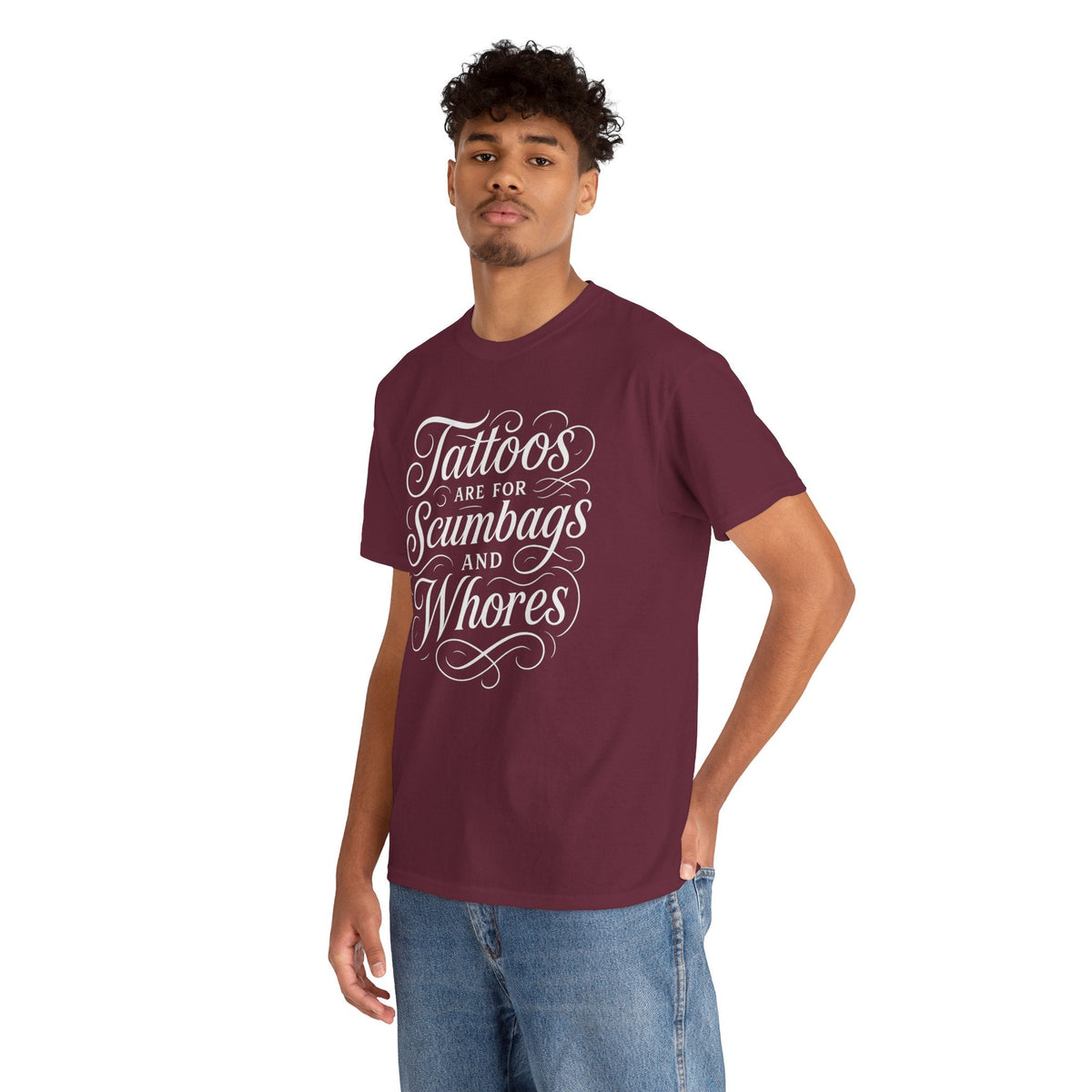 Casual Graphic Tee - "Tattoos Are for Scumbags and Whores" - Edgy Streetwear, Gift for Tattoo Lovers, Fun Unisex Fashion, Unique [...]