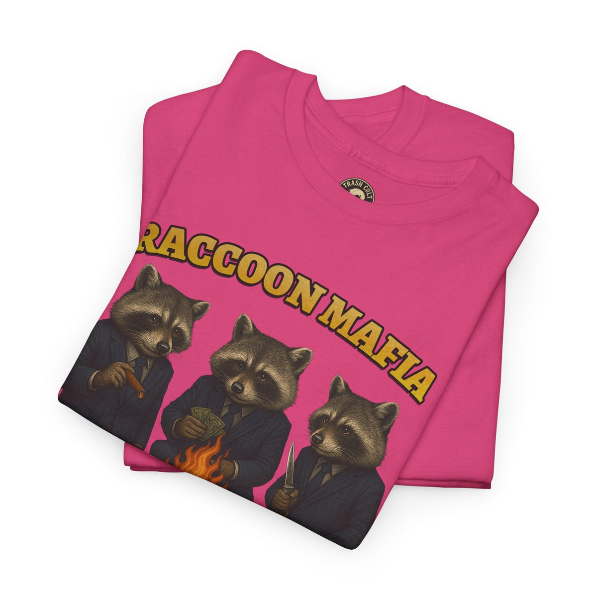 Raccoon Mafia T-Shirt – Realistic Gangster Raccoons in Suits | Trash Cult Supply Co | Gildan 5000