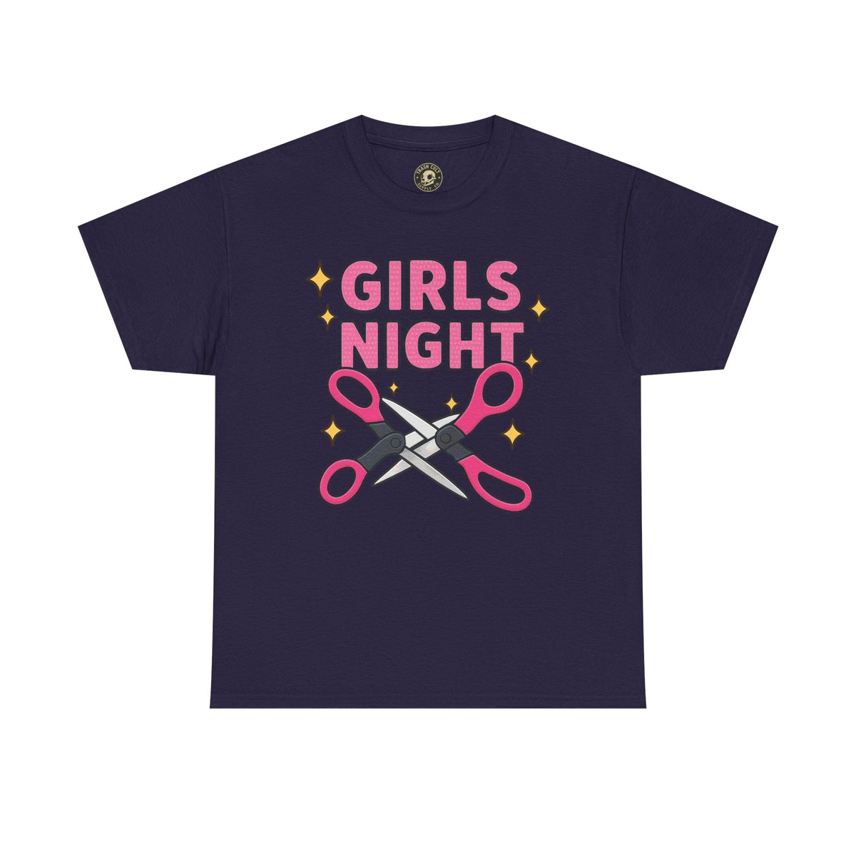Funny Girls Night Shirt – Lesbian Humor Tee – Pink Scissors Graphic on Gildan 5000