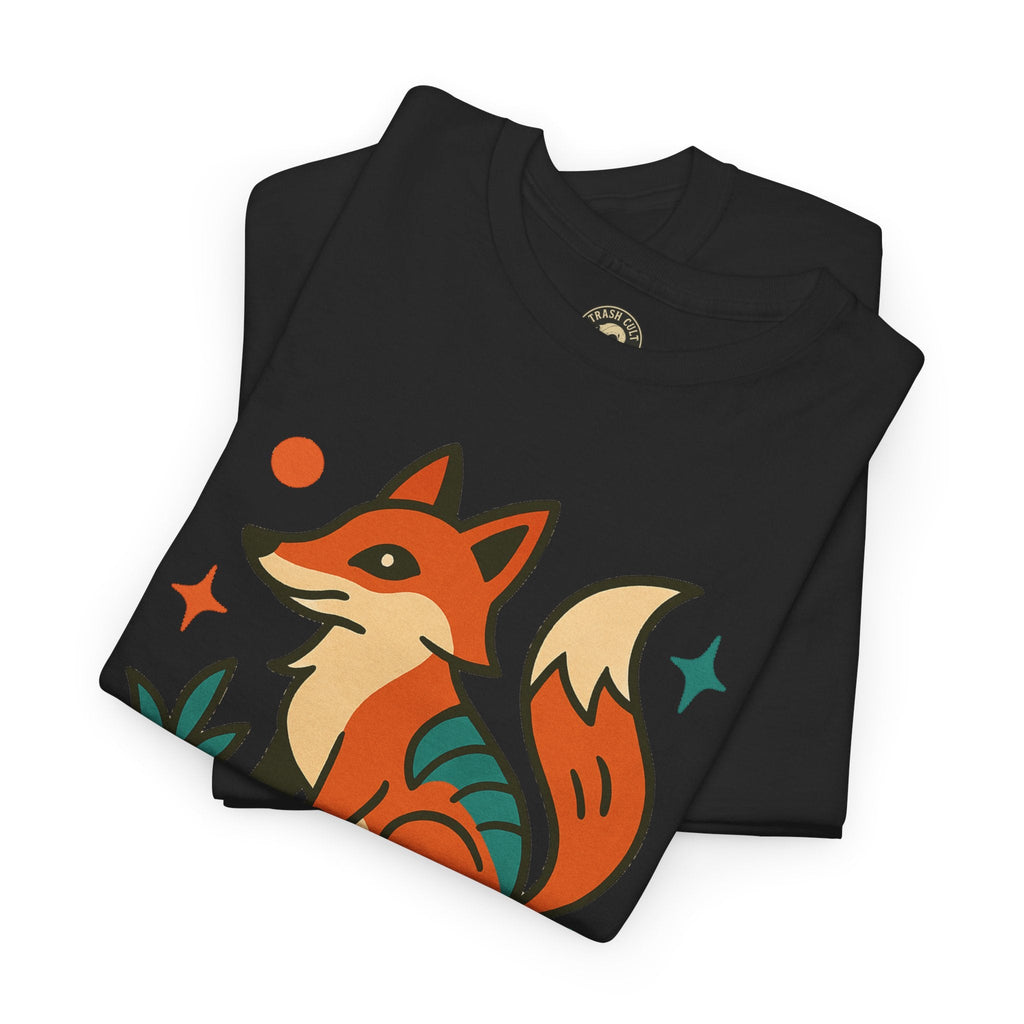 Trash Cult Fox Unisex Heavy Cotton Tee - Eco-Friendly Fashion Statement, Perfect for Nature Lovers, Casual Wear, Gifts, and Festivals