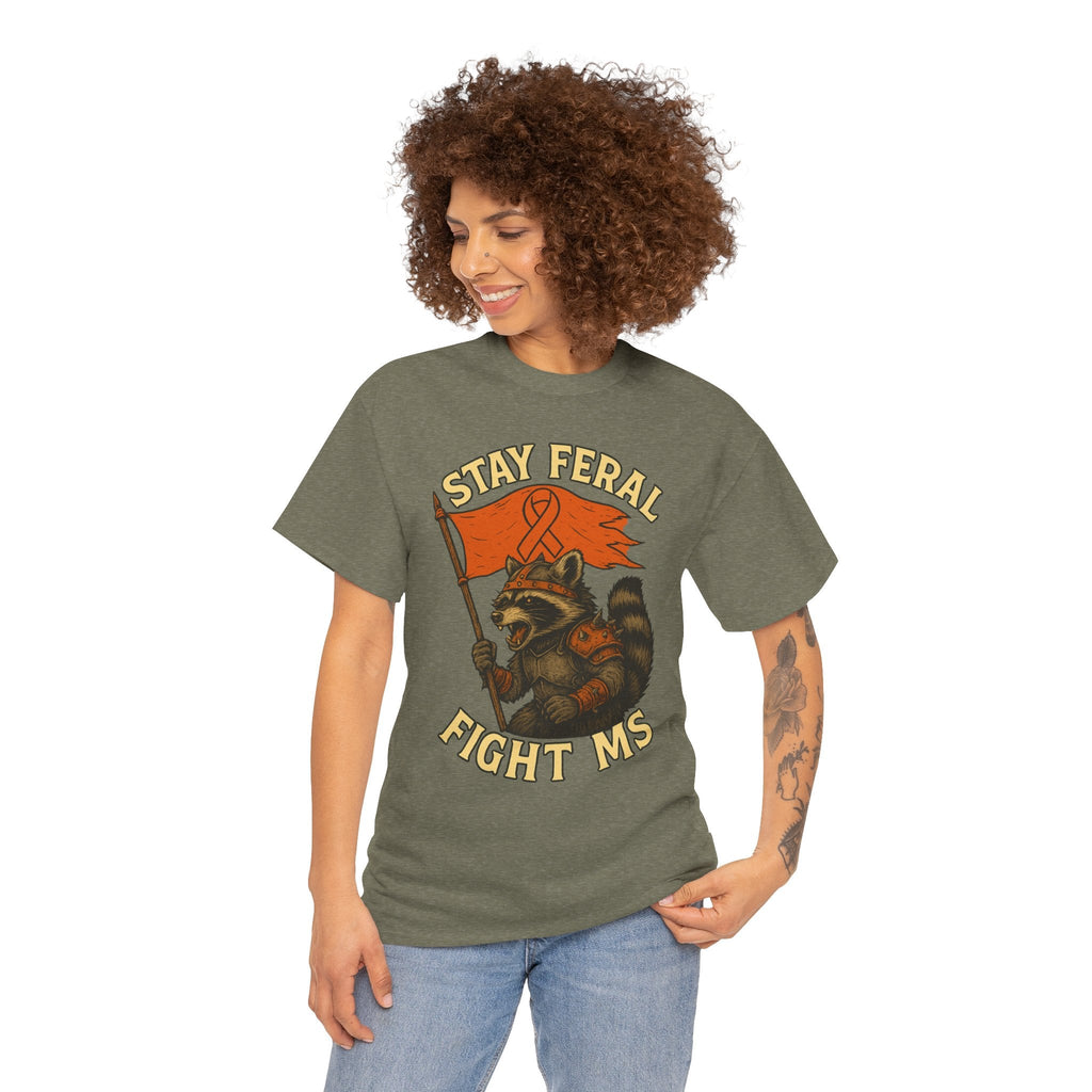 Stay Feral Fight MS Raccoon warrior shirt