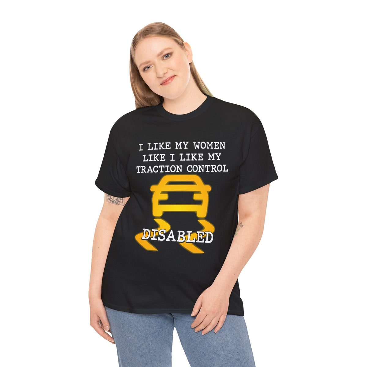 “Traction Control: Off. Standards: Lower.” Funny Car Meme T-Shirt