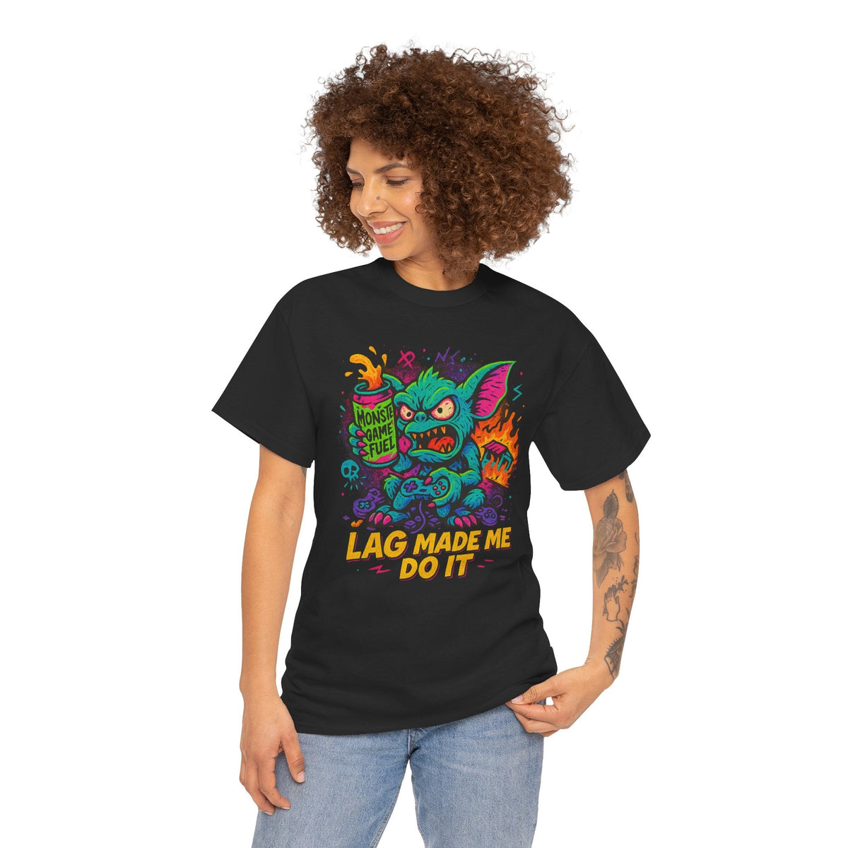 Lag Made Me Do It – Limited Edition Gamer Gremlin Tee | Gildan 5000 | Illuminasty Drop