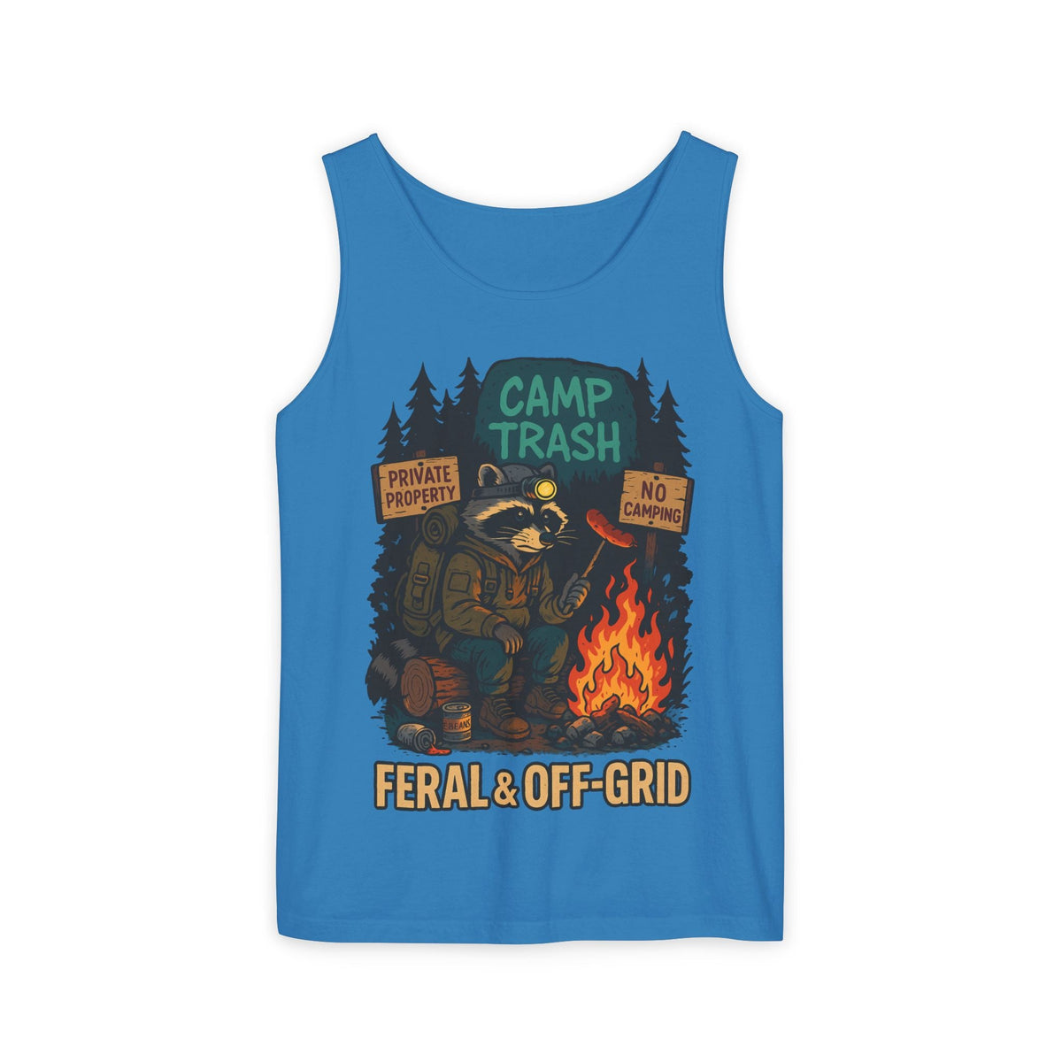 Camp Trash Raccoon Tank Top – Feral & Off-Grid Summer Shirt by Trash Cult