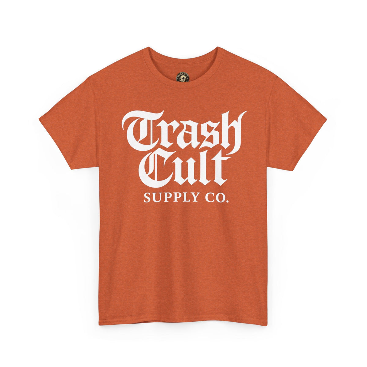 Trash Cult Gothic Logo Shirt – White Cyber Gothic Print on Gildan 5000