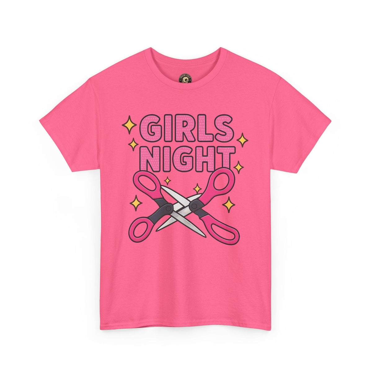 Funny Girls Night Shirt – Lesbian Humor Tee – Pink Scissors Graphic on Gildan 5000