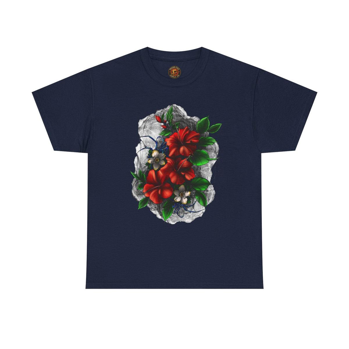 Crimson Bloom Tattoo T-Shirt – Lara Davenport x Trash Cult Supply Co. Collab (Gildan 5000)