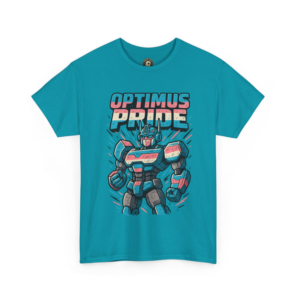 Optimus Pride T-Shirt – Funny Trans Mech LGBTQ+ Graphic Tee | Unisex Heavy Cotton Nerd Pride Shirt