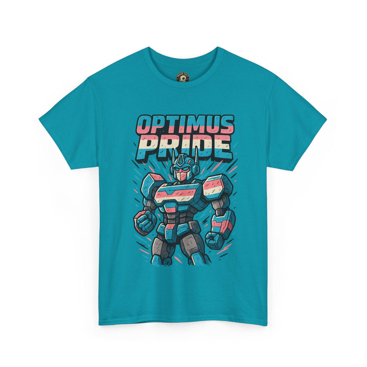 Optimus Pride T-Shirt – Funny Trans Mech LGBTQ+ Graphic Tee | Unisex Heavy Cotton Nerd Pride Shirt