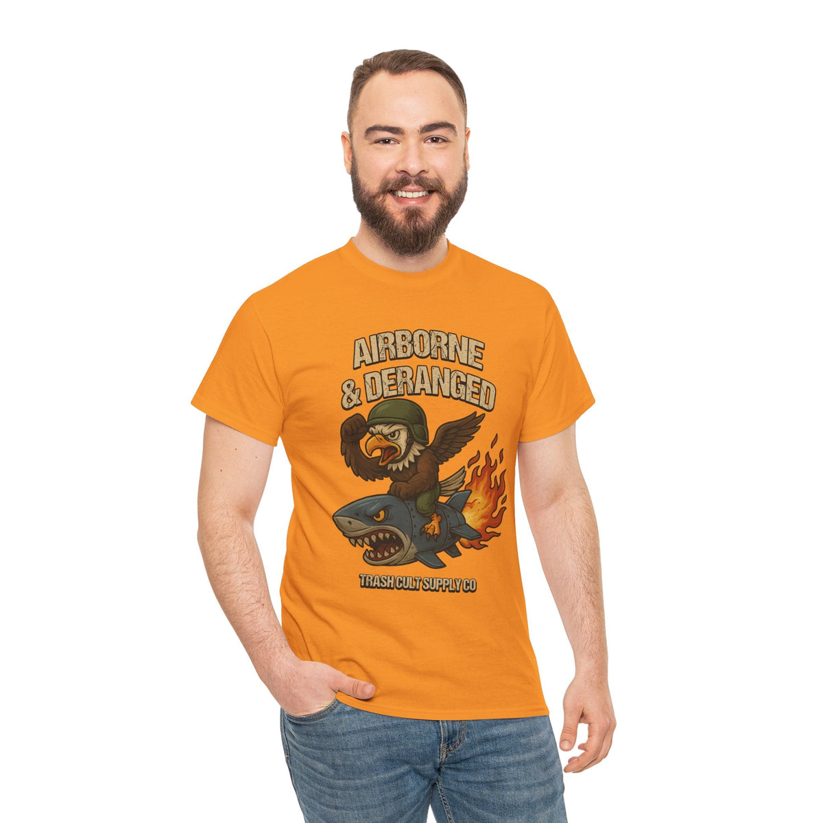 Airborne & Deranged T-Shirt – Trash Cult Supply Co. | Gildan 5000 Heavy Cotton Tee