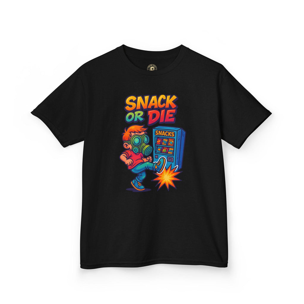 Snack or Die Kids T-Shirt – Funny Retro Gaming Tee for Kids | Playful Cotton Shirt for Snack Lovers