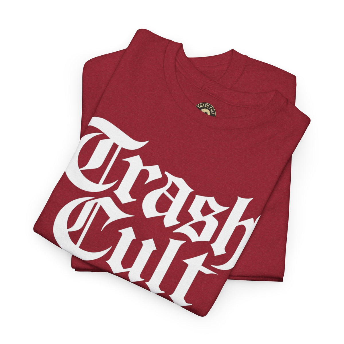 Trash Cult Gothic Logo Shirt – White Cyber Gothic Print on Gildan 5000