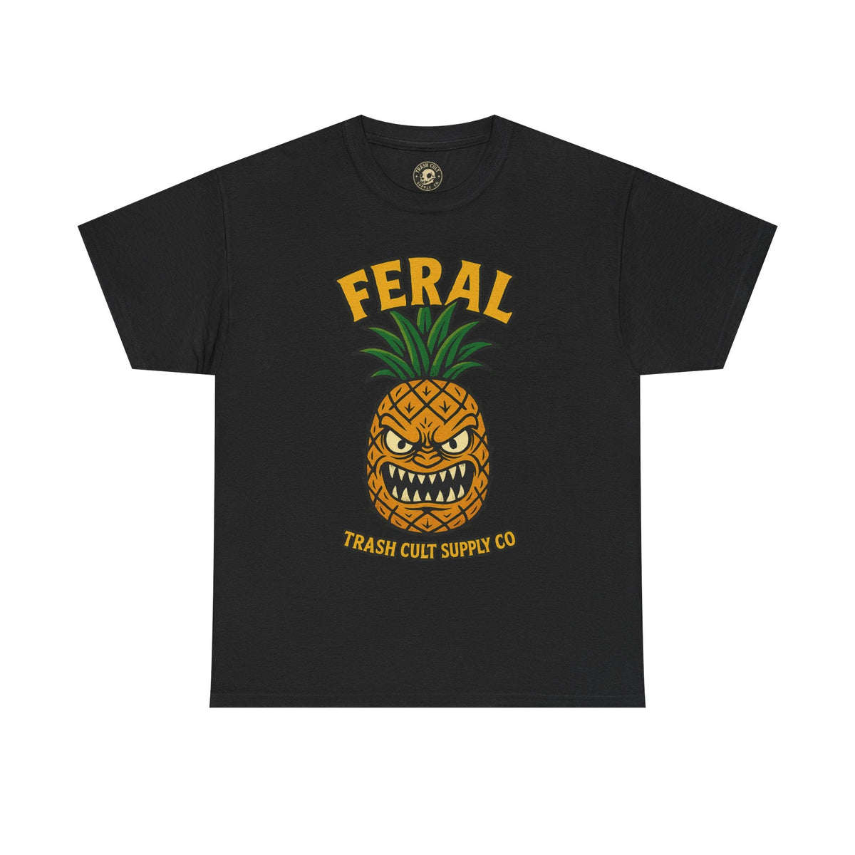 Feral Evil Pineapple Shirt – Aggressive Fruit Trashcore Tee – Gildan 5000 Unisex