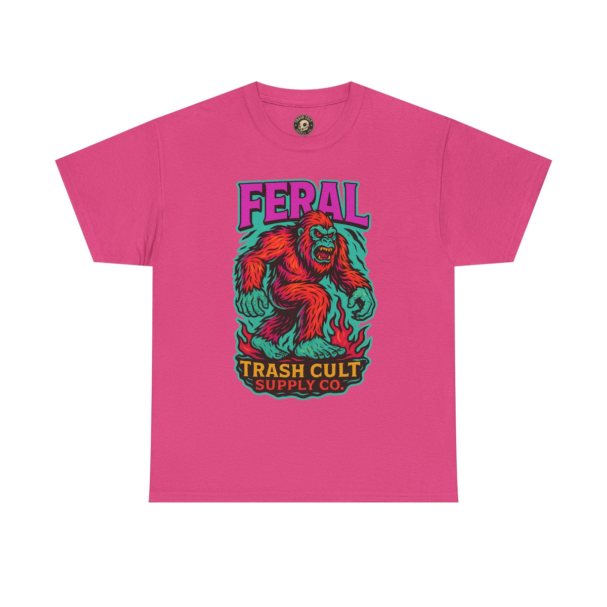 FERAL Bigfoot Shirt – Trashcore Bold Colors | Trash Cult Supply Co | Gildan 5000 Tee