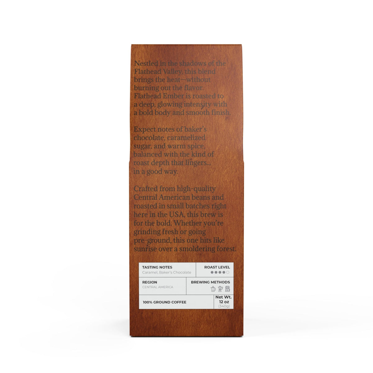 🔥 Flathead Ember – Medium-Dark Roast Coffee (12oz)