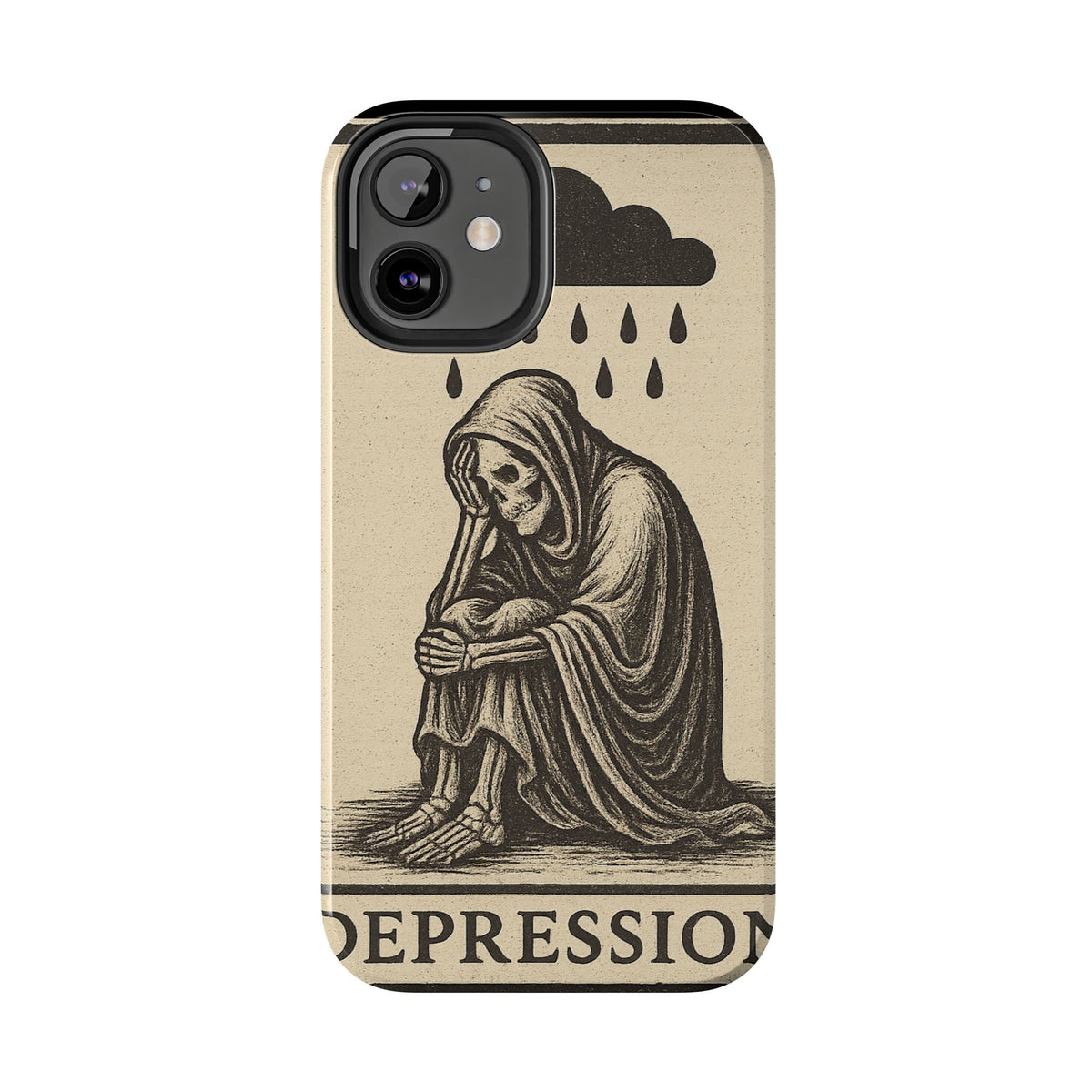 Dark Humor Phone Case, Goth iPhone Cover, Macabre Gift, Depression Art Case, Unique Phone Protector
